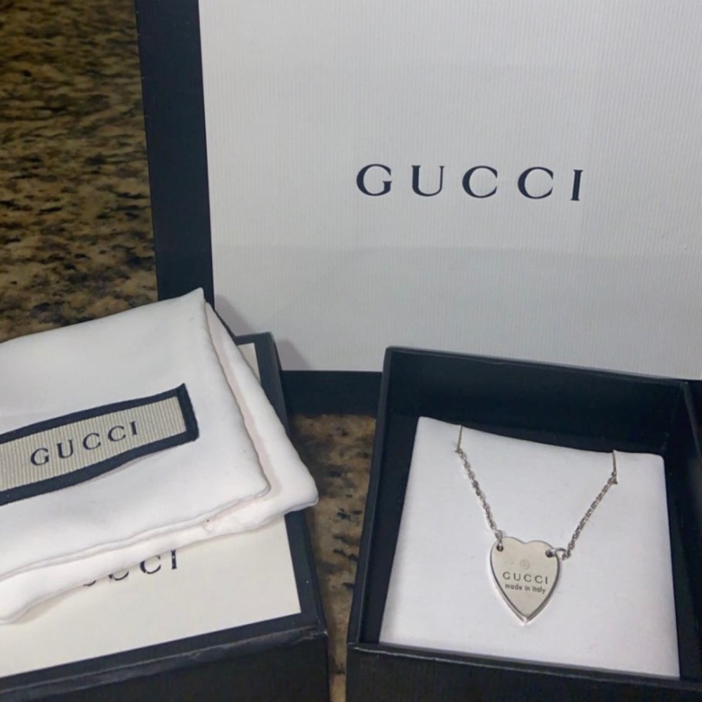 Gucci Heart Pendant Necklace in Sterling Silver
